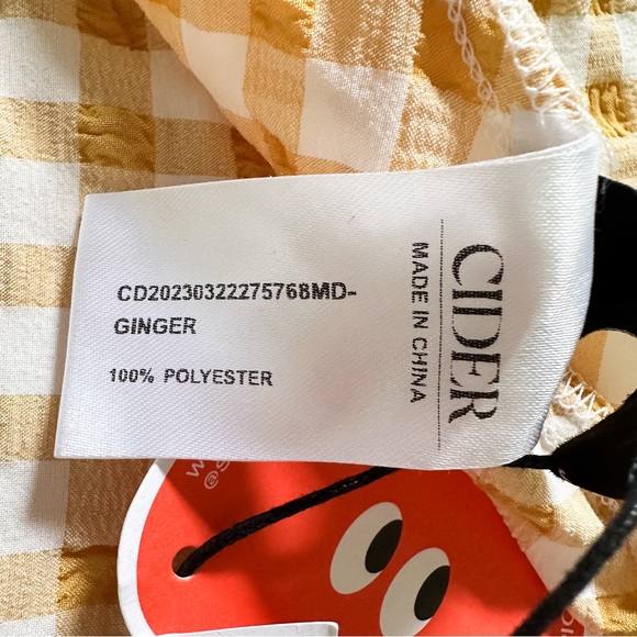 NWT•Cider•Yellow & White Gingham Mini Dress•Retro - Picture 9 of 12